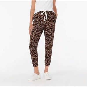 J. Crew Dreamy Pajama Jogger Pant in Leopard